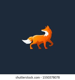 fox logo art fire deer