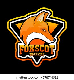 fox logo badge with black background