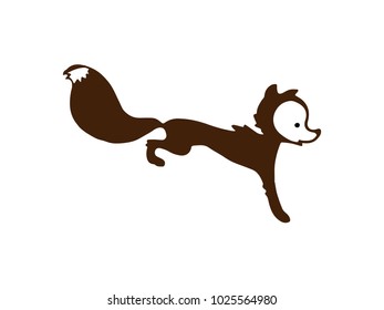 Fox logo black isolate on white background. Fox vector template concept illustration.