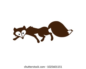 Fox logo black isolate on white background. Fox vector template concept illustration.