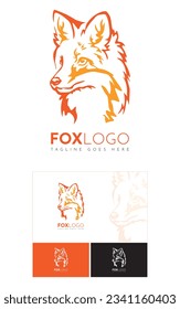 Fox Logo Brand Name Illustrator Vector Business Card
