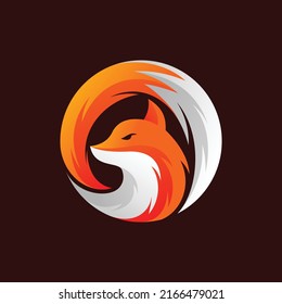 Fox logo with circle concept