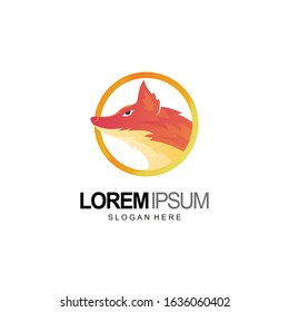 fox logo in circle design and template