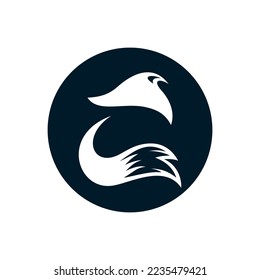 logotipo de zorro con espacio negativo de círculo