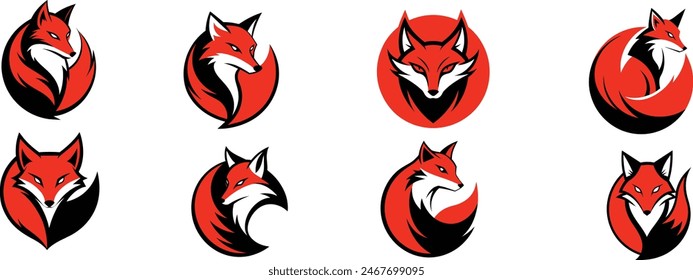 Ilustración vectorial de colección con logo de fox.