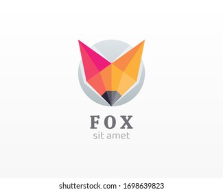 Fox logo. Creative origmai of the animal head icon