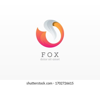 Fox logo. Creative simple animal vector icon
