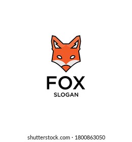 Fox logo design, abstract vector illustration