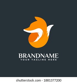 Fox logo design in clean flat style