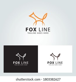 Fox logo design concept. Fox line logo. Vector illustration