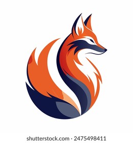 Fox Logo Design Concept. Vector Template.
