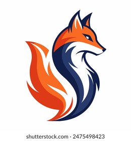 Fox Logo Design Concept. Vector Template.