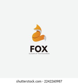 icono de color de degradado del logotipo de zorro 