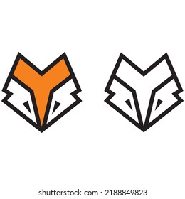 Fox logo design. Fox head icon vector illustration
