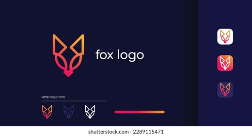 Fox logo design idea with simple and creative concept