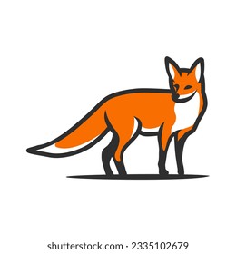 fox logo design inspiration, Design element for logo, poster, card, banner, emblem, t shirt. Vector illustration