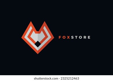Diseño del logotipo de Fox, logotipo de Fox, emblema de Fox, elemento animal salvaje, minimalista, mínimo, simple