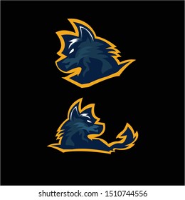 Fox Logo Design Mascot with Blue and Yellow Color