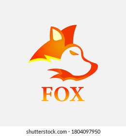 Fuchs von Logo-Design mit minimalistischem Konzept und orangefarbener Farbe