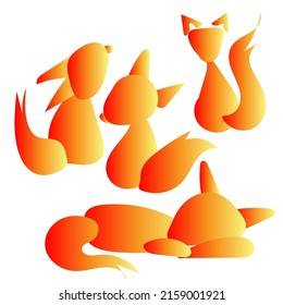 Fox logo design with orange gradient inspiration Vector