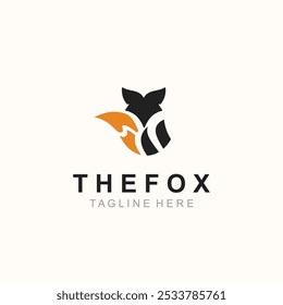 Fox logo design simple and minimalist template. abstract animal Fox tail illustration