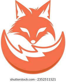 Fox logo design with tail underneath