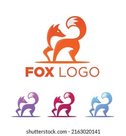 fox logo design template free, premium vector template 