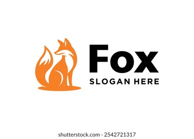 Fox Logo Design Template. Fox Illustration. Vector Fox.