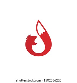 Fox Logo Design Template Isolated On White Background