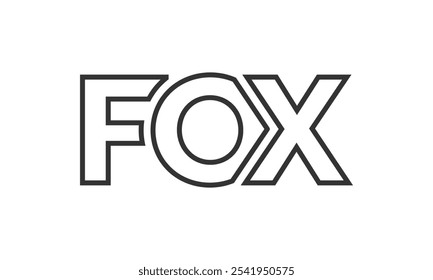 Modelo de design do logotipo FOX com texto em negrito forte e moderno. Logotipo vetorial inicial com tipografia simples e mínima. Identidade de empresa moderna ideal para a presença de marca de empresas.