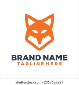 fox logo design template vector
