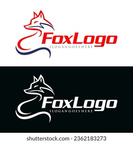 Fox logo design template vector illustration