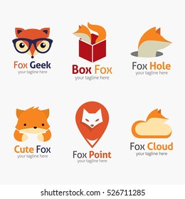Fox Logo design template. Vector Illustration