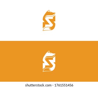 fox logo design vector format