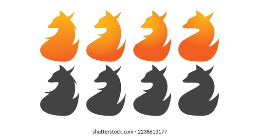 Fox logo design vector icon symbol template