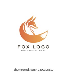 Fox logo design. Vector illustration.