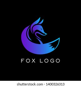 Fox logo design. Vector illustration.
