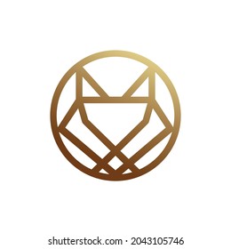 the fox logo with a diamond combination looks more elegant