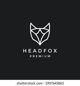 Fox Logo. Fox Emblem. white logo. in black backround