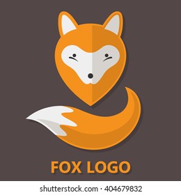 Fox logo. Flat design. Vector Illustration.