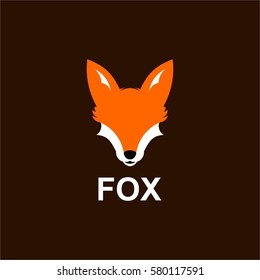 fox logo flat icon vector