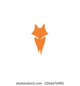 The fox logo formed with lines and shapes of different thickness creates a fox logo in orange color.