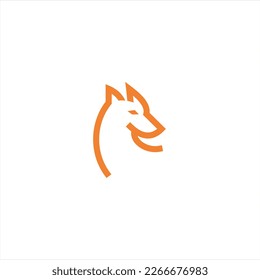 The fox logo formed with lines and shapes of different thickness creates a fox logo in orange color.
