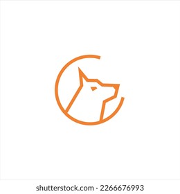 The fox logo formed with lines and shapes of different thickness creates a fox logo in orange color.