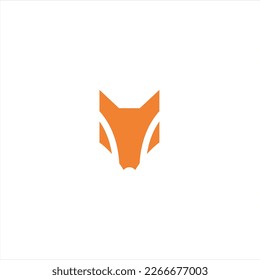 The fox logo formed with lines and shapes of different thickness creates a fox logo in orange color.