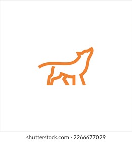 The fox logo formed with lines and shapes of different thickness creates a fox logo in orange color.