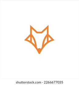 The fox logo formed with lines and shapes of different thickness creates a fox logo in orange color.