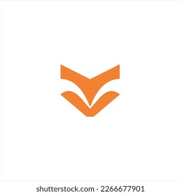 The fox logo formed with lines and shapes of different thickness creates a fox logo in orange color.