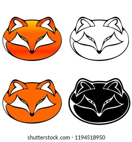 Fox logo. Four logo options. Fox head, vector illustration
