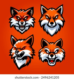 Fox Logo Gaming, Fox Logo Esport, Fox Logo Mascot, Head Mascot Collection